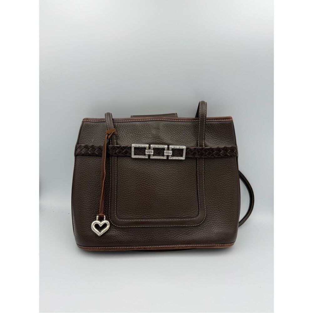 Brighton Collection Womens Brown Mixed Leather Hobo Shoulder Bag Tote Purse
